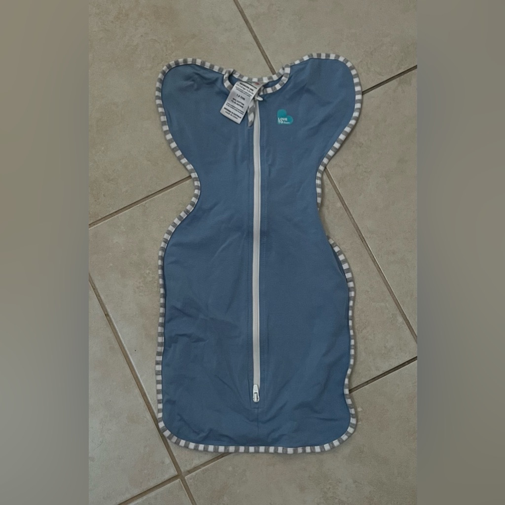 Love To Dream Blue Swaddle With Striped Trim